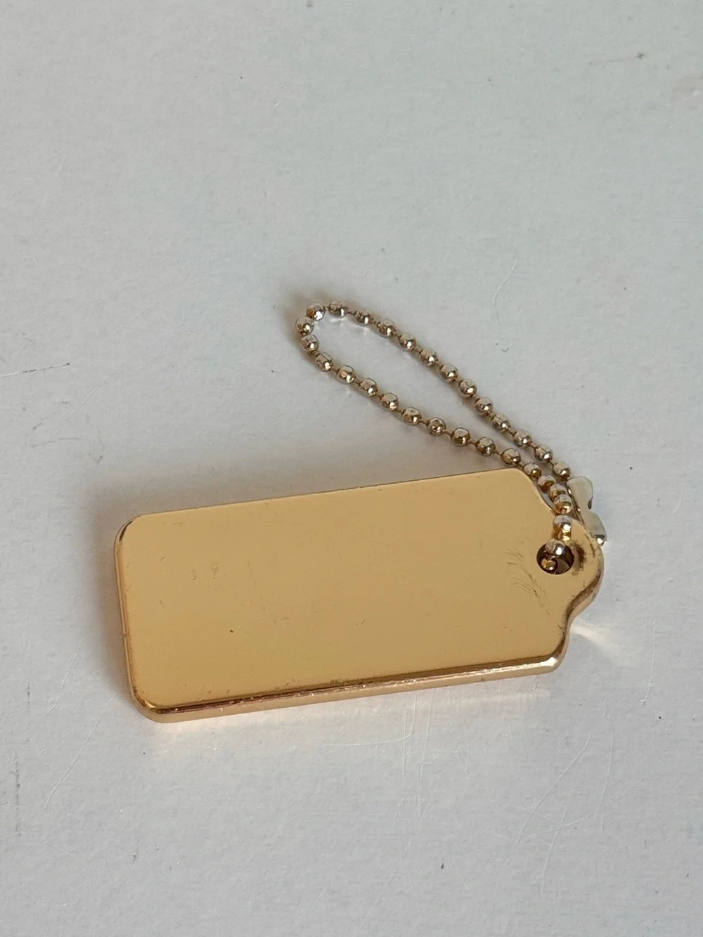 Coach Gold-Tone Tag Keychain Bag Hang Tag Authentic